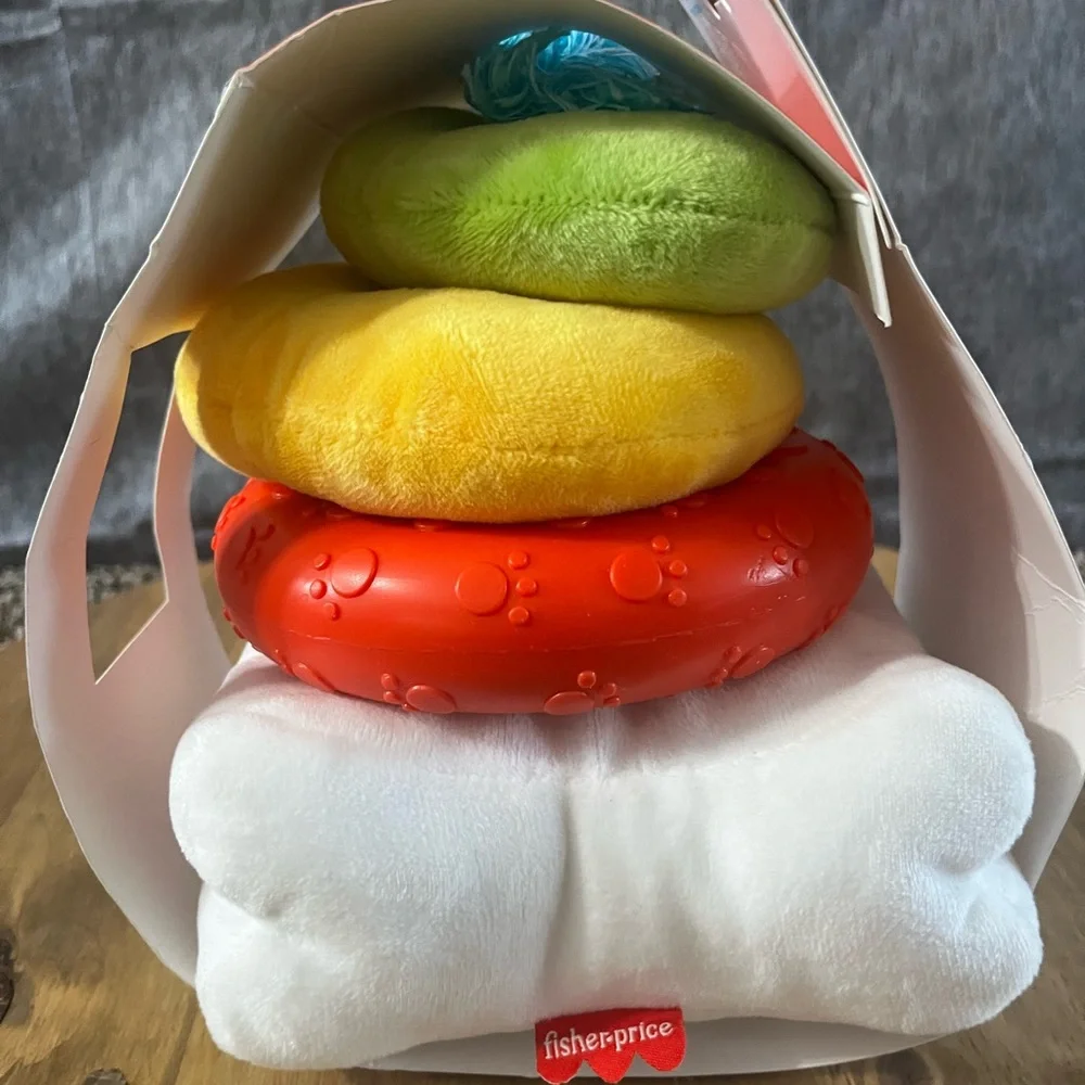 NEW Dog Puppy Toys Fisher Price: Stack Attack & Snuggle Up Warming Toy Anxiety